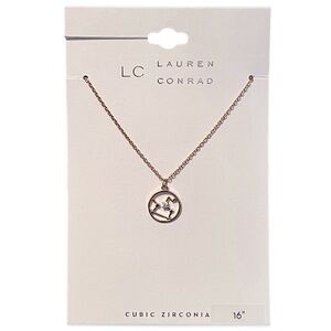 LC Lauren Conrad Gold Leo Zodiac Constellation Cubic Zirconia Necklace